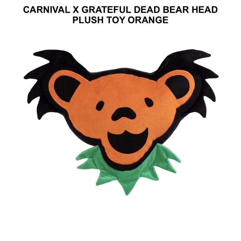 CARNIVAL X GRATEFUL DEAD BEAR HEAD PLUSH TOY ORANGE