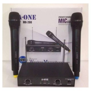 A-ONE ไมโครโฟนไร้สาย ไมค์ลอยคู่ WIRELESS MICROPHONE รุ่น MR-208