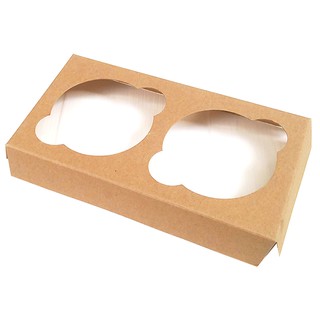 Idopackage-(C-KB07) ฐานคัพเค้ก 2 ช่อง กระดาษคราฟท์ ขนาด 8.5x…