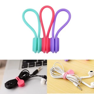 ซื้อ 5 แถม 1 ฟรีMagnetic สายไฟสายไฟ Organizer Cable Management Cable Winder สําหรับ Charing Cable หูฟังคลิปสายเคเบิล