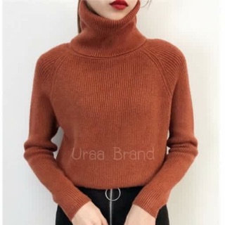 (พร้อมส่ง) ( 9 สี ) เสื้อไหมพรมคอเต่า เสื้อคอเต่าแขนยาว ผ้าร่อง รุ่น Bt1