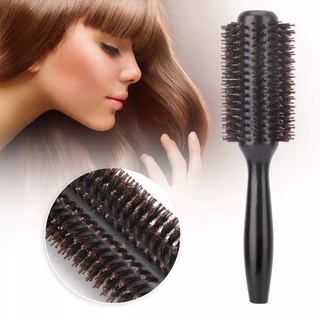 Boar Bristle Round Brush Round Hair Brushขนาดใหญ่ขนหมูป่าแท้ด้ามไม้