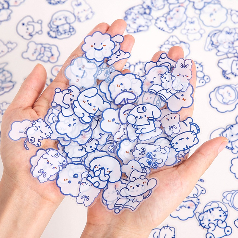สติ๊กเกอร์ตกแต่ง  สติ๊กเกอร์การ์ตูน  PET วัสดุกันน้ำ  รูปแบบการ์ตูนน่ารัก ไดอารี่ตกแต่ง DIY สติ๊กเกอร์