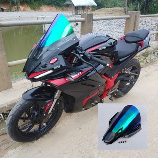 ชิวหน้า DEMON-GR200R สีปรอทเคฟล่าผลิตจากวัสดุอะคริลิคหนา 3 มิล