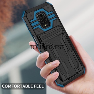 เคสโทรศัพท์มือถือ กันกระแทก พร้อมช่องใส่บัตร สําหรับ Xiaomi Redmi 10 9 Prime Power 9A 9AT 9i 9C NFC 9T Note 9 Pro Max 9S 11T