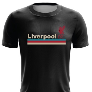 เสื้อยืด ลาย Liverpool FC แบบแห้งเร็ว ไซซ์ XS - 7XL (3 เส้นย้อนยุค)