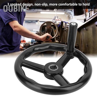 OObike 250*25mm Black Anti-slip Bakelite 3 Spoked Lathe Handwheel with Handle for Machine Tool