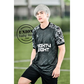 ขายส่งแพค 10 ตัว เสื้อกีฬาคอกลม เสื้อฟุตบอลคอกลม EightyEight Skull Sa