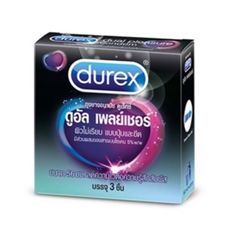 Durex Dual Pleasure ดูเร็กซ์ ดูอัล เพลย์เชอร์ ถุงยางอนามัย ขนาด 56 มม. จำนวน 1 กล่อง บรรจุ 3 ชิ้น 03169