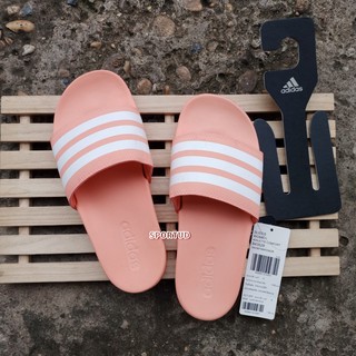 รองเท้าแตะ พื้นนิ่ม ผู้หญิง ADIDAS Adilette Cloudfoam Plus Stripes Slides Orange B43528 พร้อมส่ง