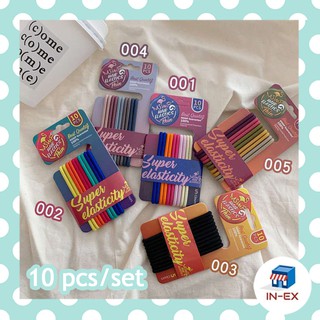 INEXSHOP - (10 ชิ้น) ยางรัดผมอย่างดี สไตล์เกาหลี super elastic เส้นใหญ่ ไม่ขาดง่าย  5สี