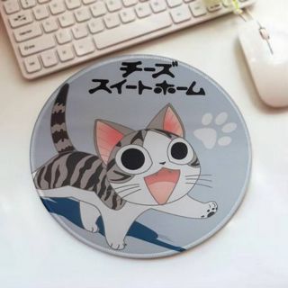 แผ่นรองเม้าส์ mouse pad ลาย แมวจี้จัง Chi Cat ขนาดเส้นผ่าศูนย์กลาง 9 นิ้ว