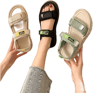 ช้อปครบ 500.- ลด 80.- โค้ด MUNUU999 [พร้อมส่งจากไทย] FIN Casual Sandals Korean Style รองเท้ารัดส้นคาด 2 สาย สไตล์เกาหลี
