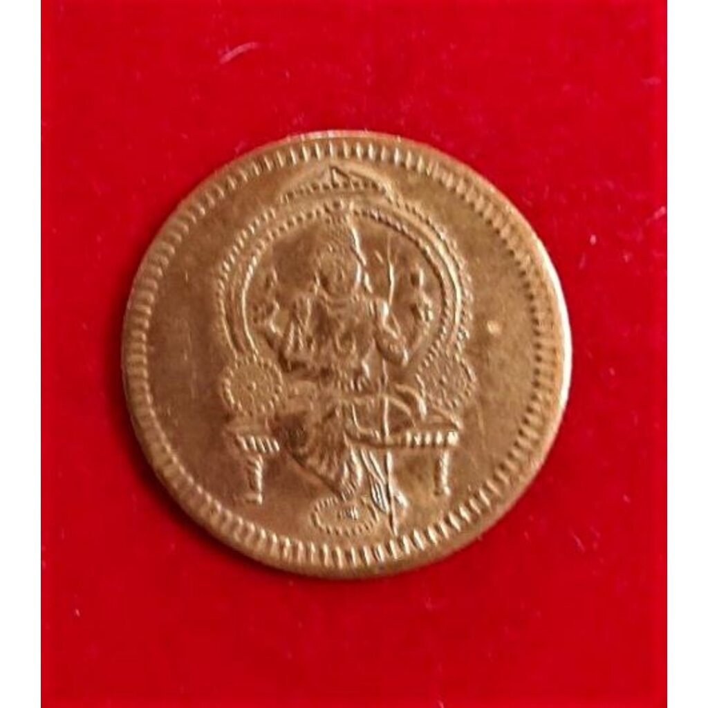 เหรียญพระแม่มารีอัมมัน วัดแขก บล็อกอินเดีย เก่าสวย หลังยันต์โอมปี 2538 ทองแดงสวย