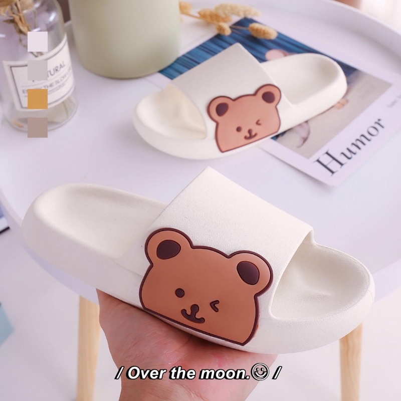 รองเท้าแตะนิ่มลายหมี ลายน่ารัก พร้อมส่งในไทย