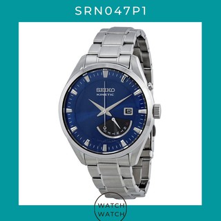 Seiko Kinetic Blue Dial Stainless Steel Mens Watch SRN047P1