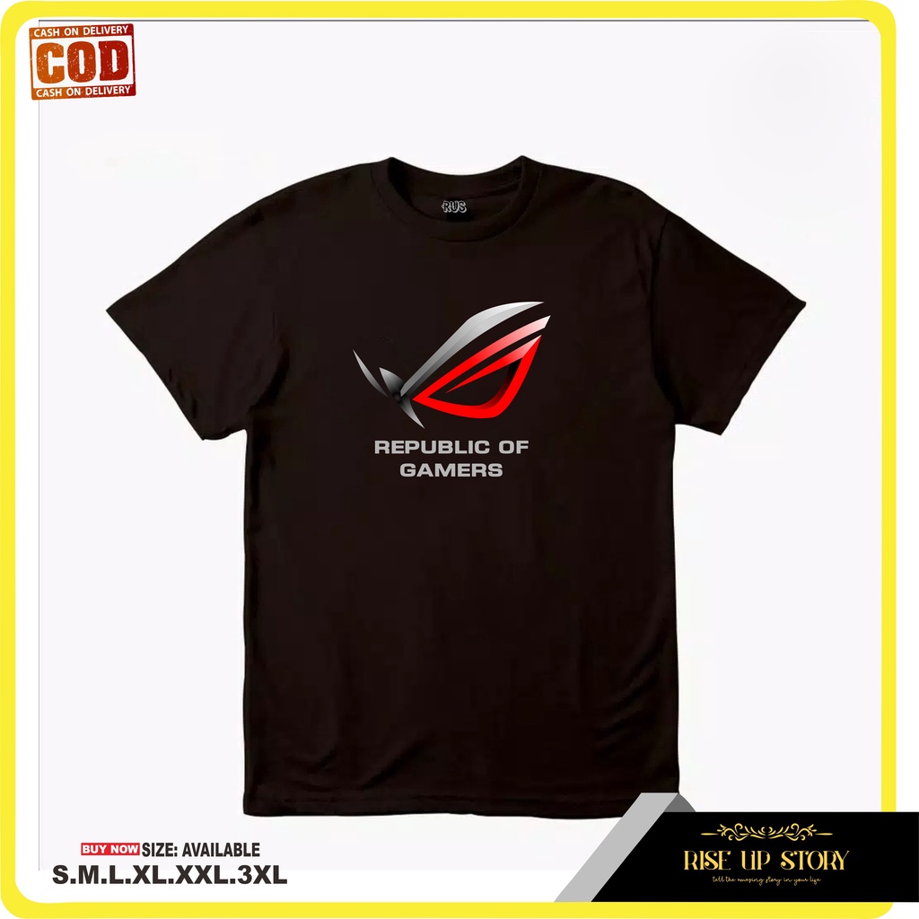 KATUN [RiseUp Story] เสื้อยืด DISTRO COTTON สําหรับผู้ชายและผู้หญิง GAMERS REPUBLIC OF GAMERS ROG CL