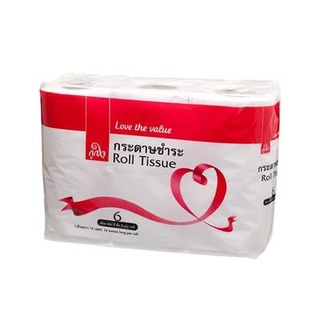 Homehapp ทิชชูหนา 2 ชั้น LOVE THE VALUE (แพ็ค 6 ม้วน)