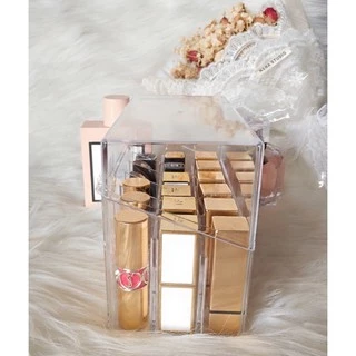SALE กล่องใส่ลิปสติกมีฝาปิด 18ช่อง กล่องใส่เครื่องสำอาง ที่เก็บลิปสติก กันฝุ่น กล่องเก็บเครื่องสำอาง