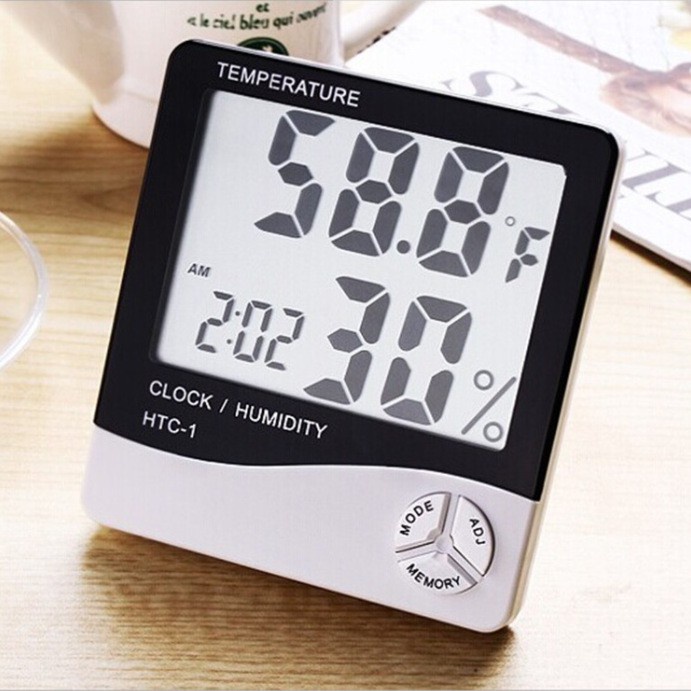 นาฬิกาแขวนผนังเรืองแสง Clock [ส่งไวส่งทุกวัน] เครื่องวัดอุณหภูมิ เทอร์โมมิเตอร์ วัดความชิ้น พร้อมนาฬิกา HTC 1 และ HTC 2