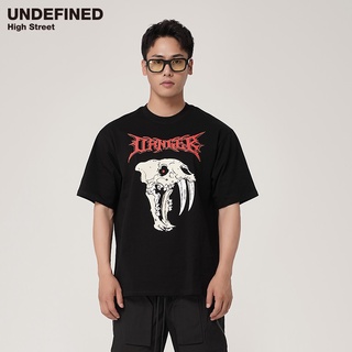 Undefined เสื้อยืด ผ้าฝ้าย พิมพ์ลายดาบร็อค ทรงหลวม สไตล์พังก์ร็อค