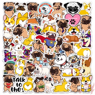 50Pcs/Set ❉ Pets Dogs： Best Friends Q-1 Corgi &amp; Pug &amp; Husky สติ๊กเกอร์ ❉ Big League of Dogs DIY Fashion Mixed Waterproof Doodle Decals สติ๊กเกอร์