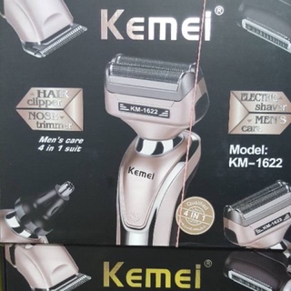 KEMEI 4 IN 1 KM-1622 เครื่องตัดผม โกนหนวด กรรไกรตัดขนหูจมูกชาย ชุดกรูมมิ่งชุดเครื่องโกนหนวดแบบชาร์จไฟ ใช้นาน 60 นาที