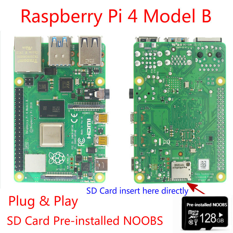 2/4/8GB Raspberry Pi 4 Model B Kit with Case SD Card Power Adapter Cooling Fan Heat Sink HDMI Cable Plug & Play BCEW #8