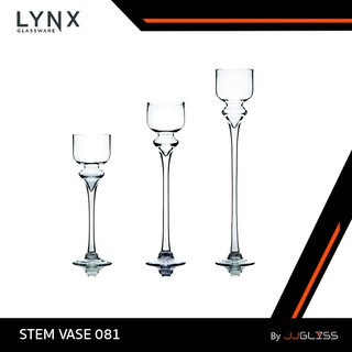 JJGLASS - (LYNX) STEM VASE 081 - แจกันแก้ว แฮนด์เมด ทรงสูง เนื้อใส