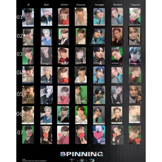 Card GOT7 Mini Album SPINNING TOP การ์ดแท้ 💯 พร้อมส่ง
