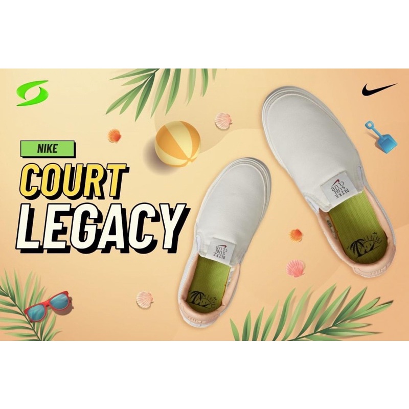 ‼️ของแท้จาก official store ‼️ รองเท้า Nike Court Legacy-Sail 💕Slip-on