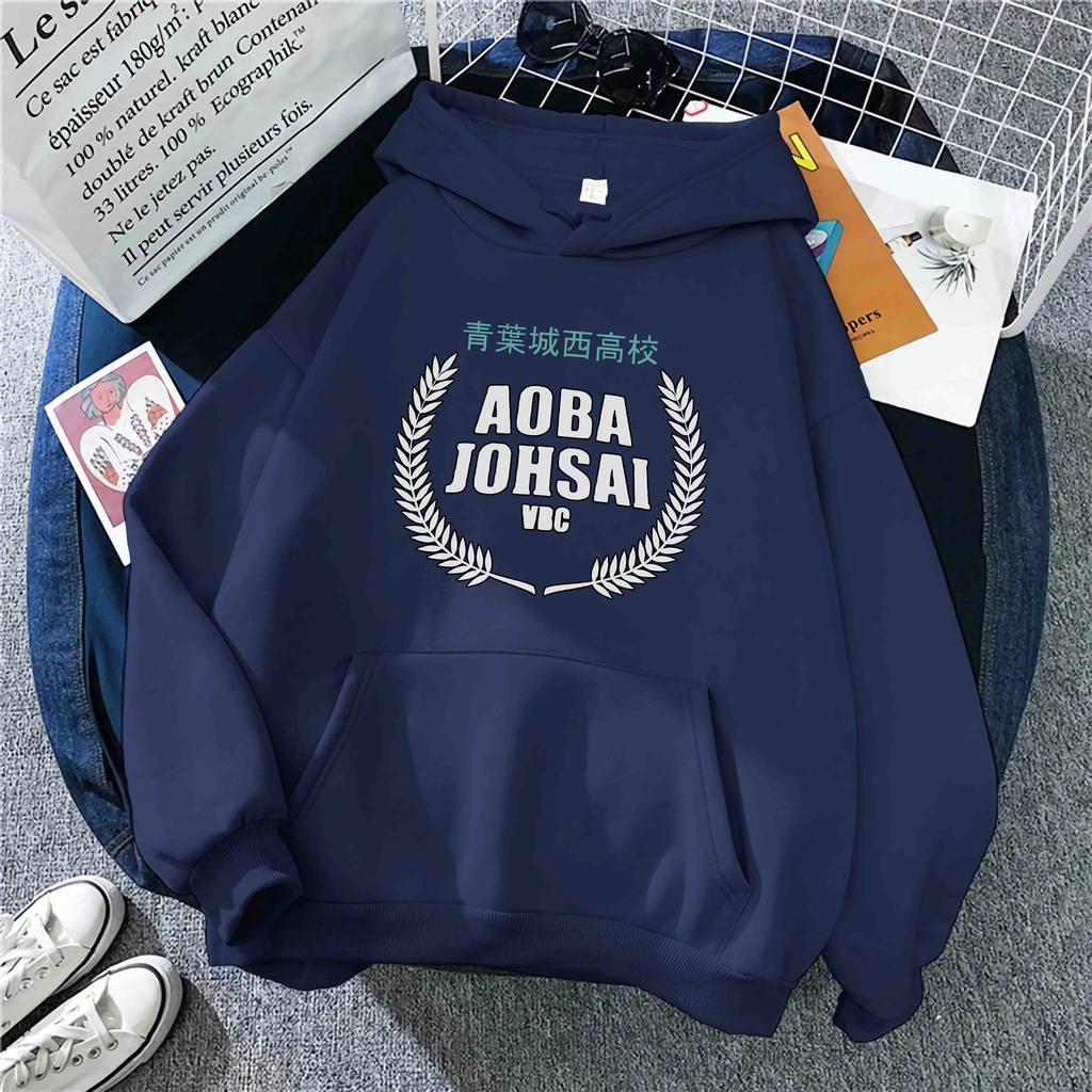 AOBA JOHSAI high hoodie อะนิเมะแจ็คเก็ตอะนิเมะ hoodie haikyuu Oikawa Tōru