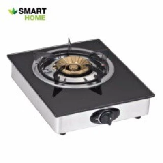 SMARTHOME เตาแก๊สหัวเดียว เตาแก๊สหัวทองเหลือง ไฟแรง ประหยัดแก๊ส แบบกระจกนิรภัย SM-GA1H-01 (สมาร์ทโฮม)