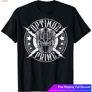 Tee เสื้อยืด SKTT1 เสื้อยืดกีฬา Transformers Optimus Prime Rock Badge T-Shirt Mens Womens T-shirts