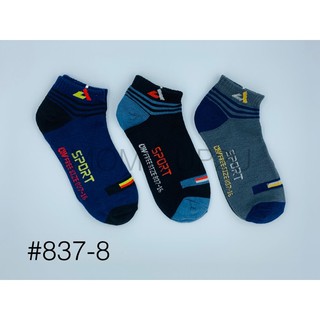 OW Socks ถุงเท้าข้อสั้นสปอร์ต 837-8 แพ็ค 12 คู่คละสี