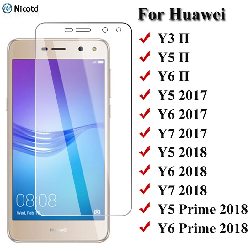 Hd กระจกนิรภัยสําหรับ Huawei Y6 ii Y5 ii 9H ป ้ องกันหน ้ าจอแก ้ วบน Huawei Y6 Y5 Y7 2017 2018 2019 Y5 Prime Y6 Pro 2019