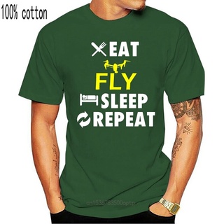 [COD]ขายดี เสื้อยืดแขนสั้น พิมพ์ลายโดรน Eat Fly Sleep Repeat PEadjf46NOmhpm08 แฟชั่นฤดูร้อน สไตล์คลาสสิก สําหรับผู้ชาย