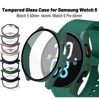 เคสกระจกนิรภัยกันชนหน้าจอ PC สําหรับ Samsung Galaxy Watch 5 4 40 มม. 44 มม. Galaxy Watch 5