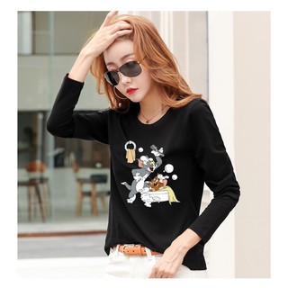 เสื้อยืดแขนยาว TL-192  (ขาว/ดำ) ผ้านุ่มสบายตัว ลายการ์ตุน คอกลม 
S-XXL  ปลีก-ส่ง