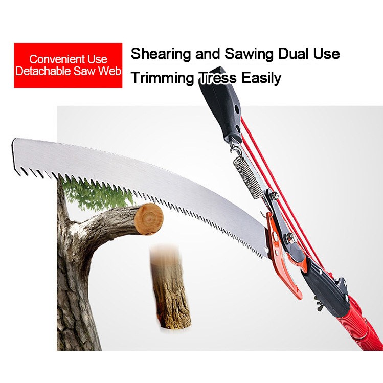 Ready Stock Highcarbon Steel Extendable Tree Pruner 3 Pulley Wheel