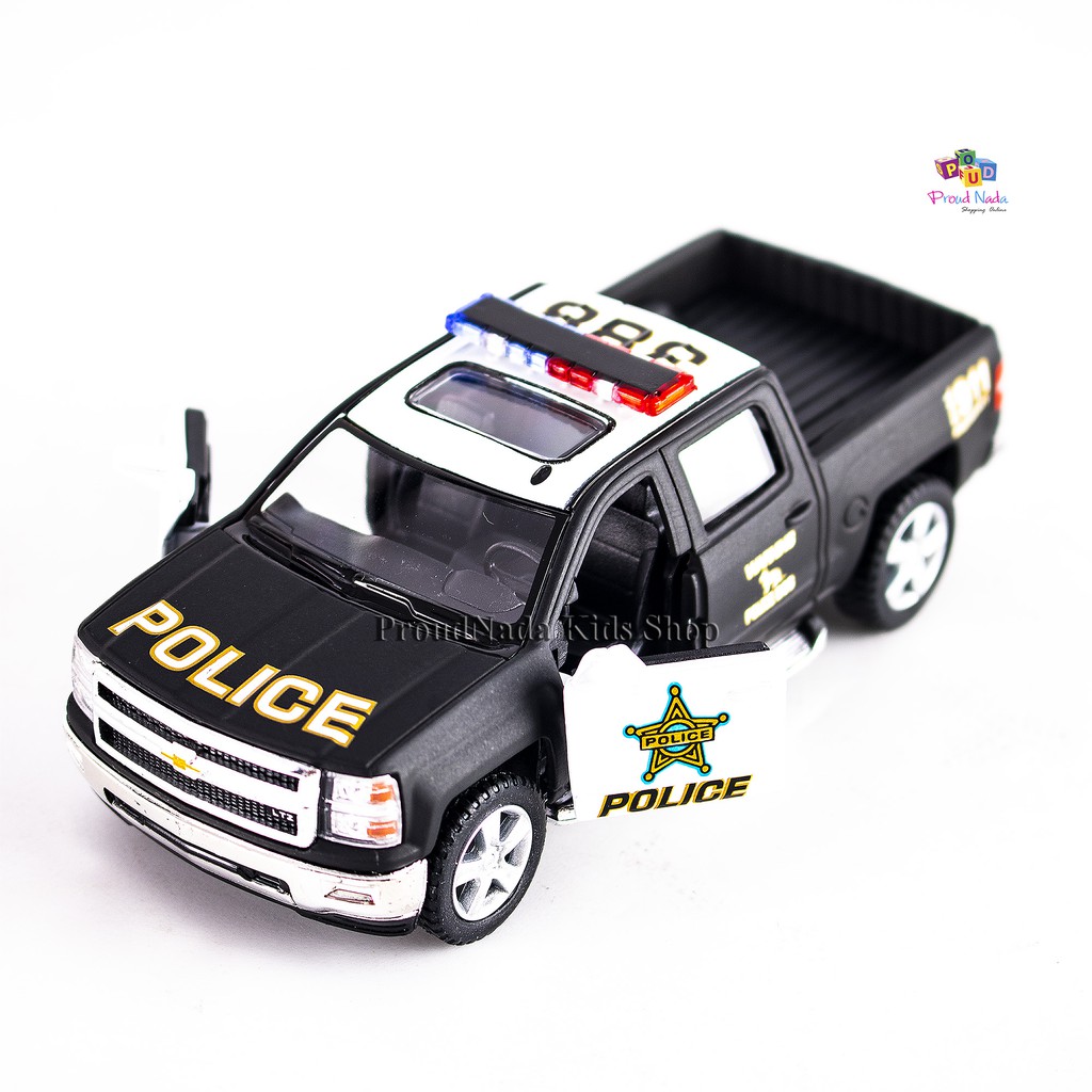 ProudNada Toys ของเล่นเด็ก รถเหล็ก โมเดล รถกระบะตำรวจ KiNSMART 2014 Chevrolet Silverado KT5381