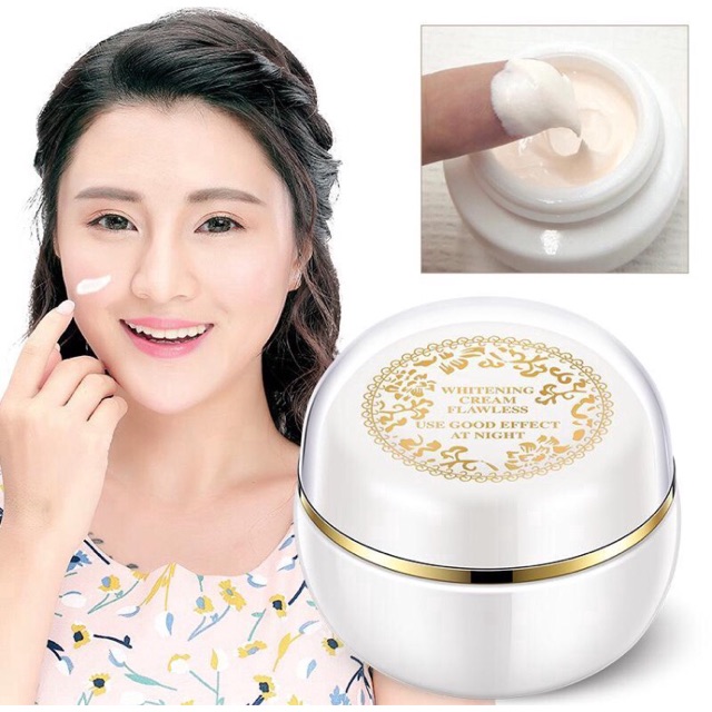 พร้อมส่ง ครีมไวท์เทนนิ่งบำรุงผิวปรับสภาพผิวให้ผิวพรรณเปล่งปลั่งขาวกระจ่างใสขึ้นWHITENING CREAM FLAWLESS USE Good