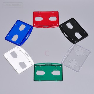 กรอบใส่บัตร แบบเปิดหน้า แนวนอน 6 สี พลาสติกอย่างดี จำนวน 1 ชิ้น