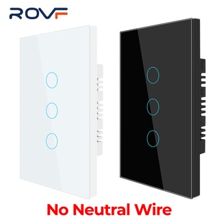 Rovf สวิตช์เซนเซอร์ไฟติดผนัง ไม่ต้องใช้สาย 1 2 3 Gang 120 type1 Way US 110V-220V