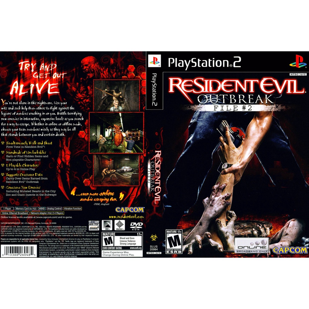 แผ่นเกมส์ PS2 Resident Evil Outbreak File #2 คุณภาพ ส่งไว (DVD)