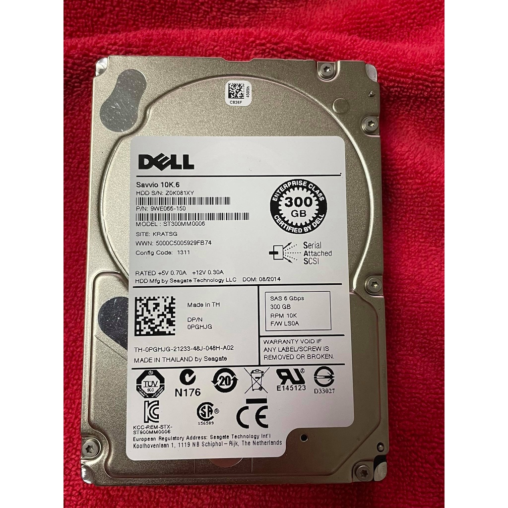 DELL HDD PGHJG SERVER SAS Dell 300 GB 6G 10K 2.5 SP SAS w/G176J 0PGHJG PGHJG Savvio 10K.6 ST300MM000