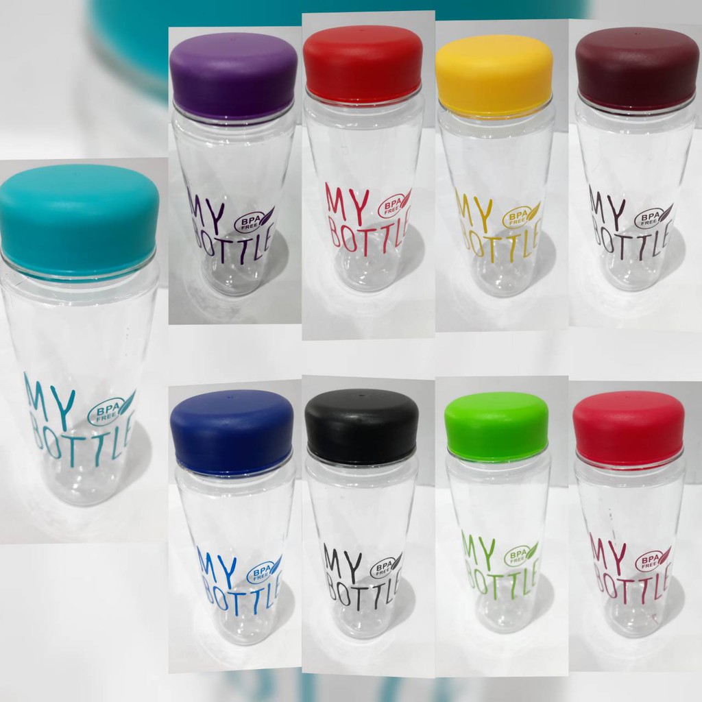 ขวดน้ำทรงกลม my bottle สีพาสเทลแบบใสๆๆ มีสายห้อย
