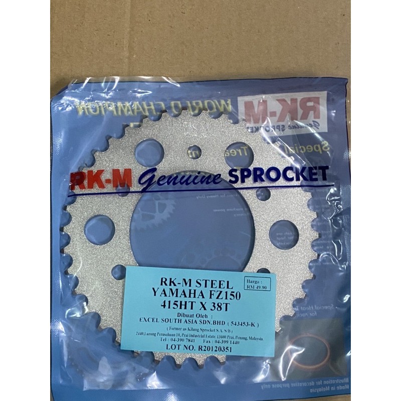 Yamaha Y15ZR / Y16ZR / FZ150 / Z15GT RKM 415 สเตอร์หลัง (6 รู)