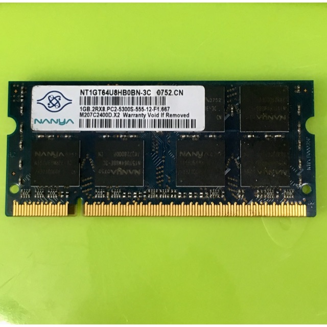 แรมโน๊ตบุ๊ค RAM Notebook 1 GB DDR2x8มือสองราคาถูก มีประกัน 1 เดือน ราคา150 บาทพร้อมส่งครับ