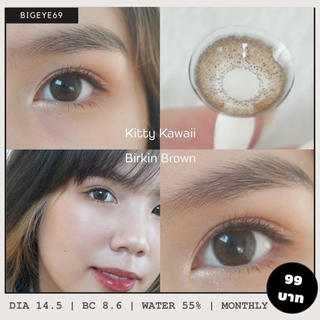 (กลาง) Birkin Brown คอนแทคเลนส์ Kitty Kawaii | Shopee Thailand